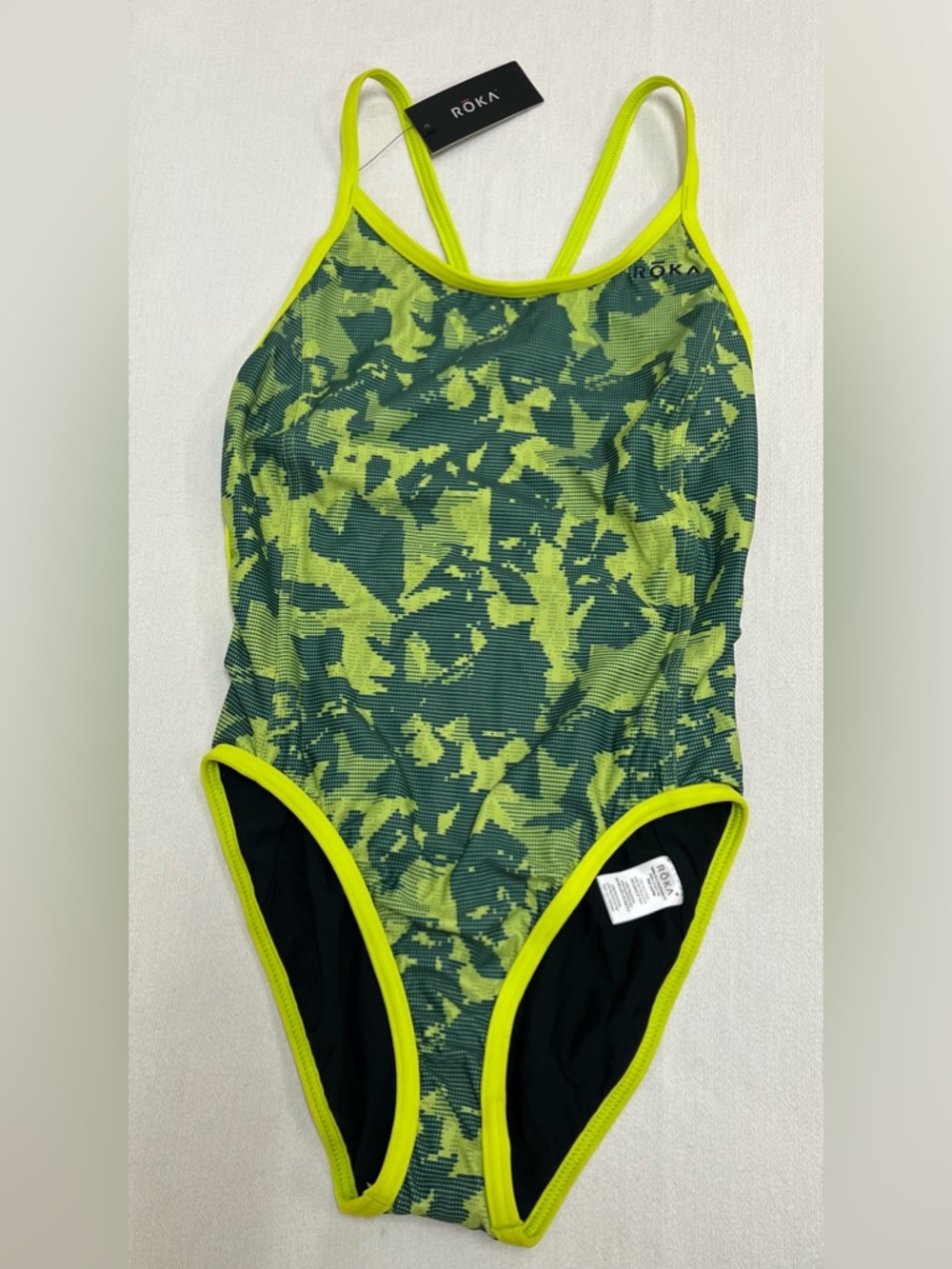ROKA Women's Lime Camo One-Piece Swimsuit